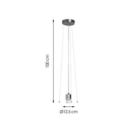 verlichtingspendel Hover D12.5x100cm-Geborsteld staal