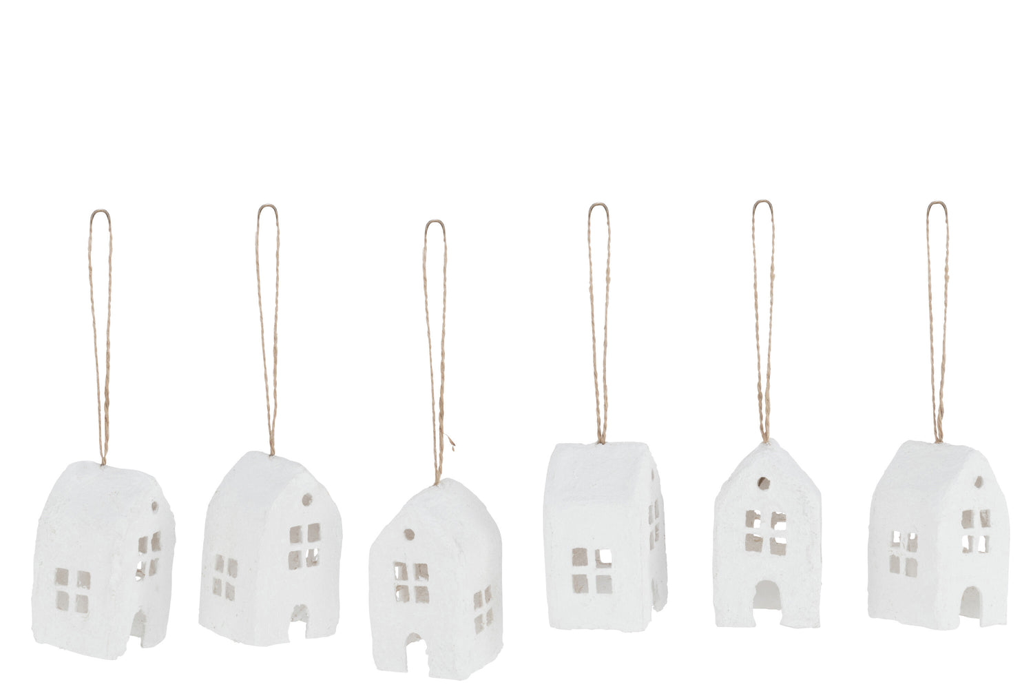 Doos van 6 hangerhuis katoen mache wit
