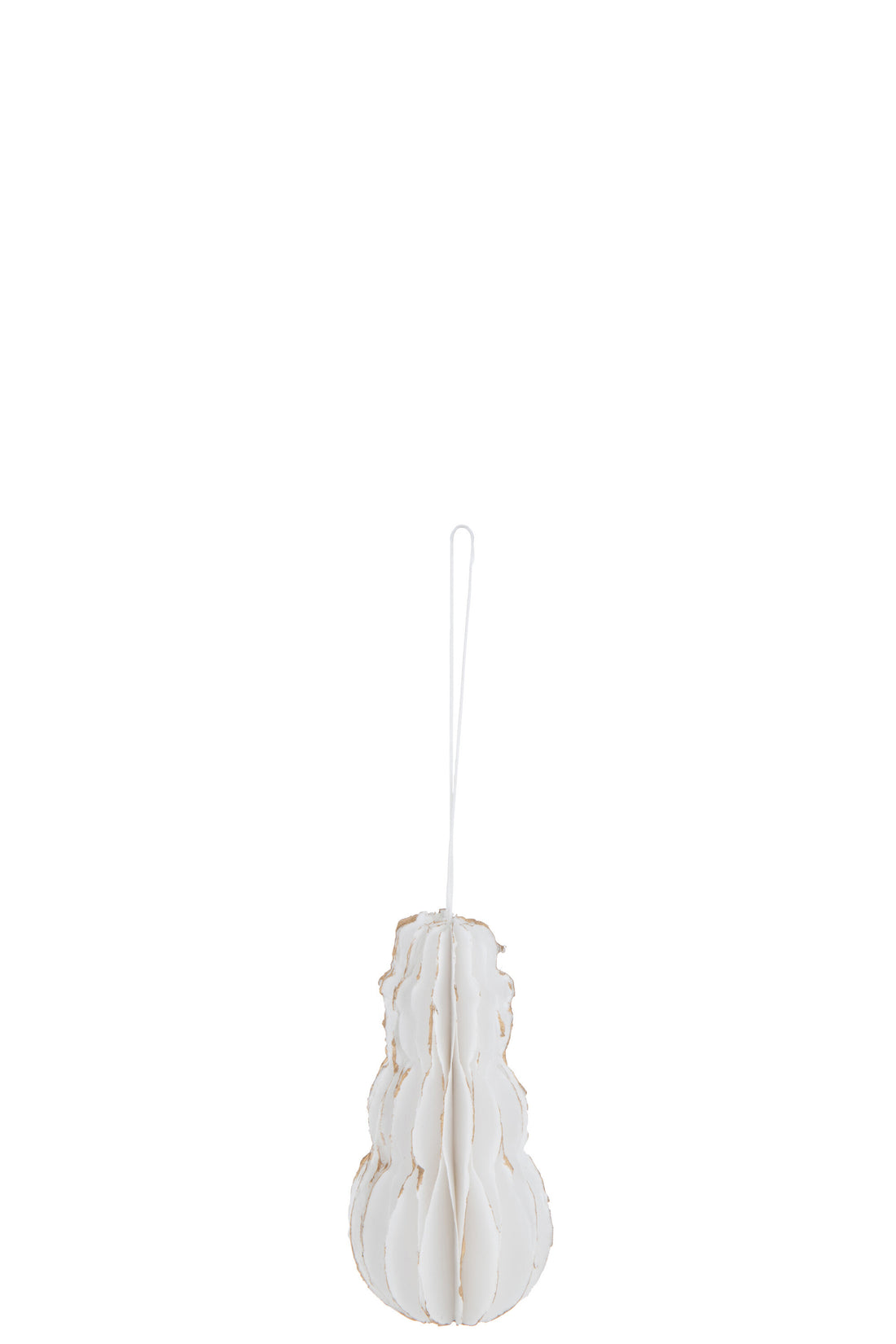 J-Line Hanger Sneeuwman Katoen Mache Wit Met Goud