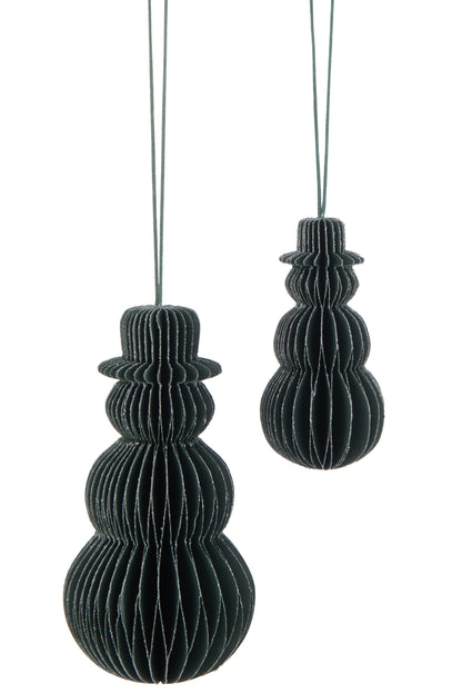 J-Line Hanger Sneeuwman Papier Groen Large