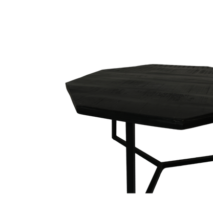 Salontafel Urban - 72x72x41 - Mangohout/ijzer - Zwart - Set van 2