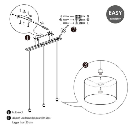 hanglamp Beam 3S 65/9.5/70-112.5cm - Geborsteld staal