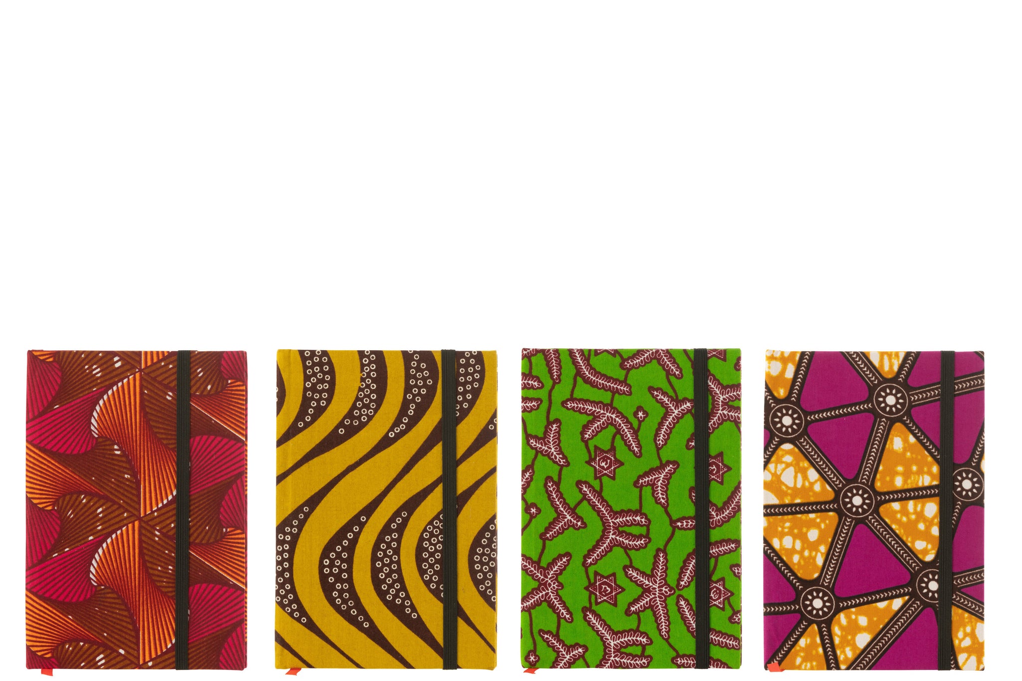 Notitieboek A5 Patroon Papier/Stof Mix Kleine Assortiment Van 4