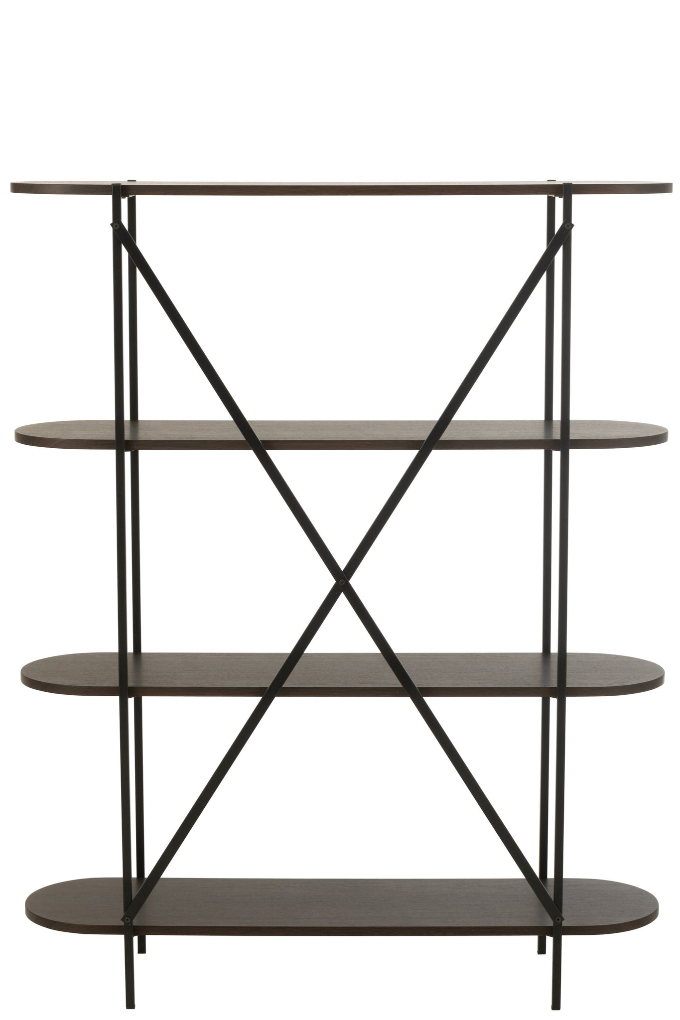 Plank Ovaal Mdf/Metaal Donkerbruin