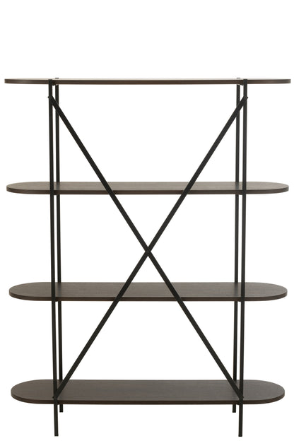 Plank Ovaal Mdf/Metaal Donkerbruin