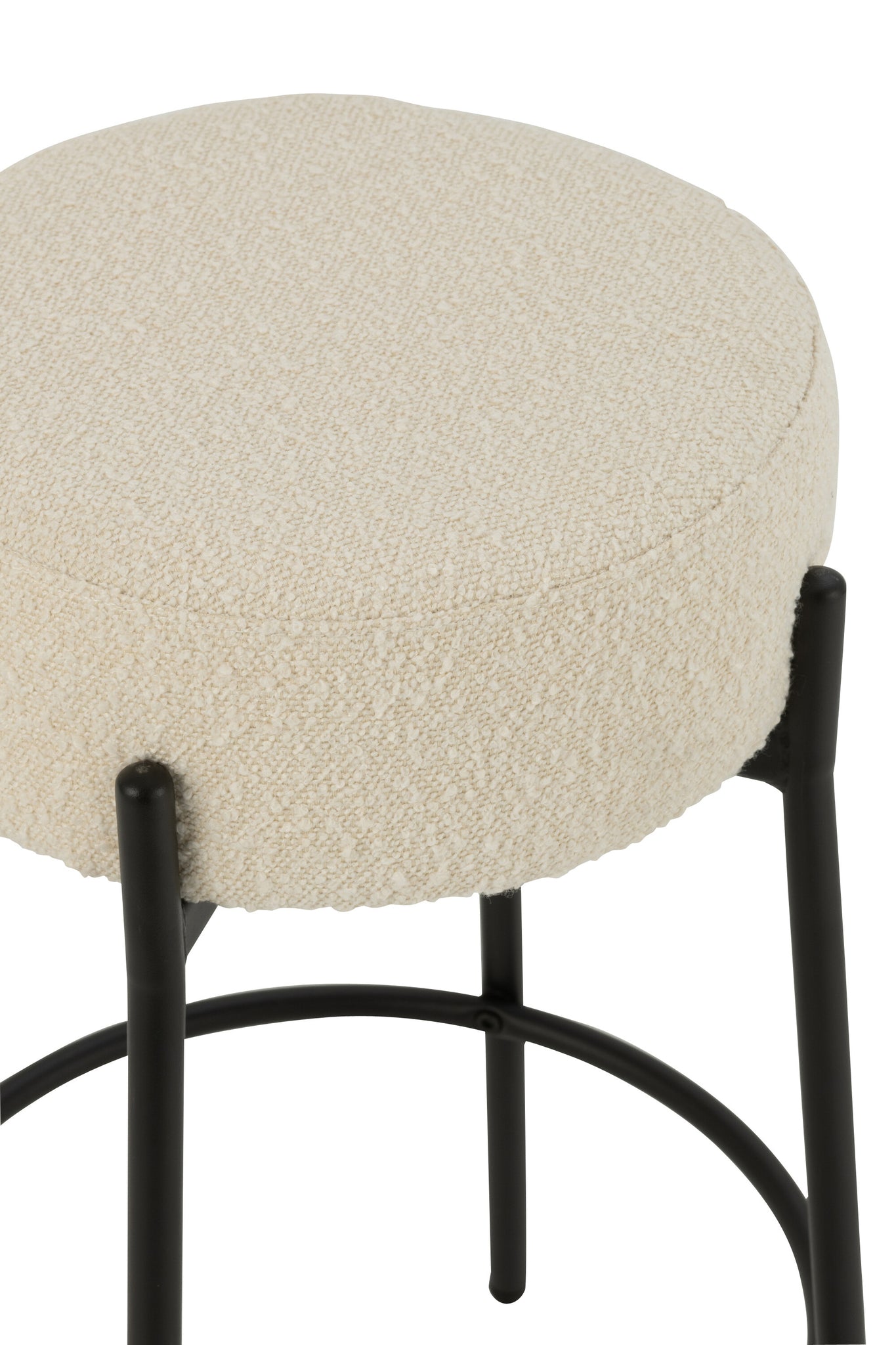 Barstoel Boucle Triplex/Polyester Wit/Zwart