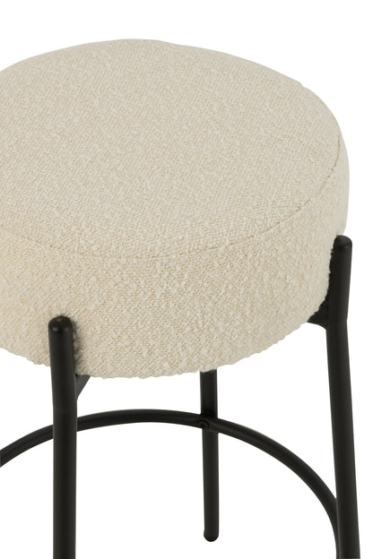 Barstoel Boucle Triplex/Polyester Wit/Zwart