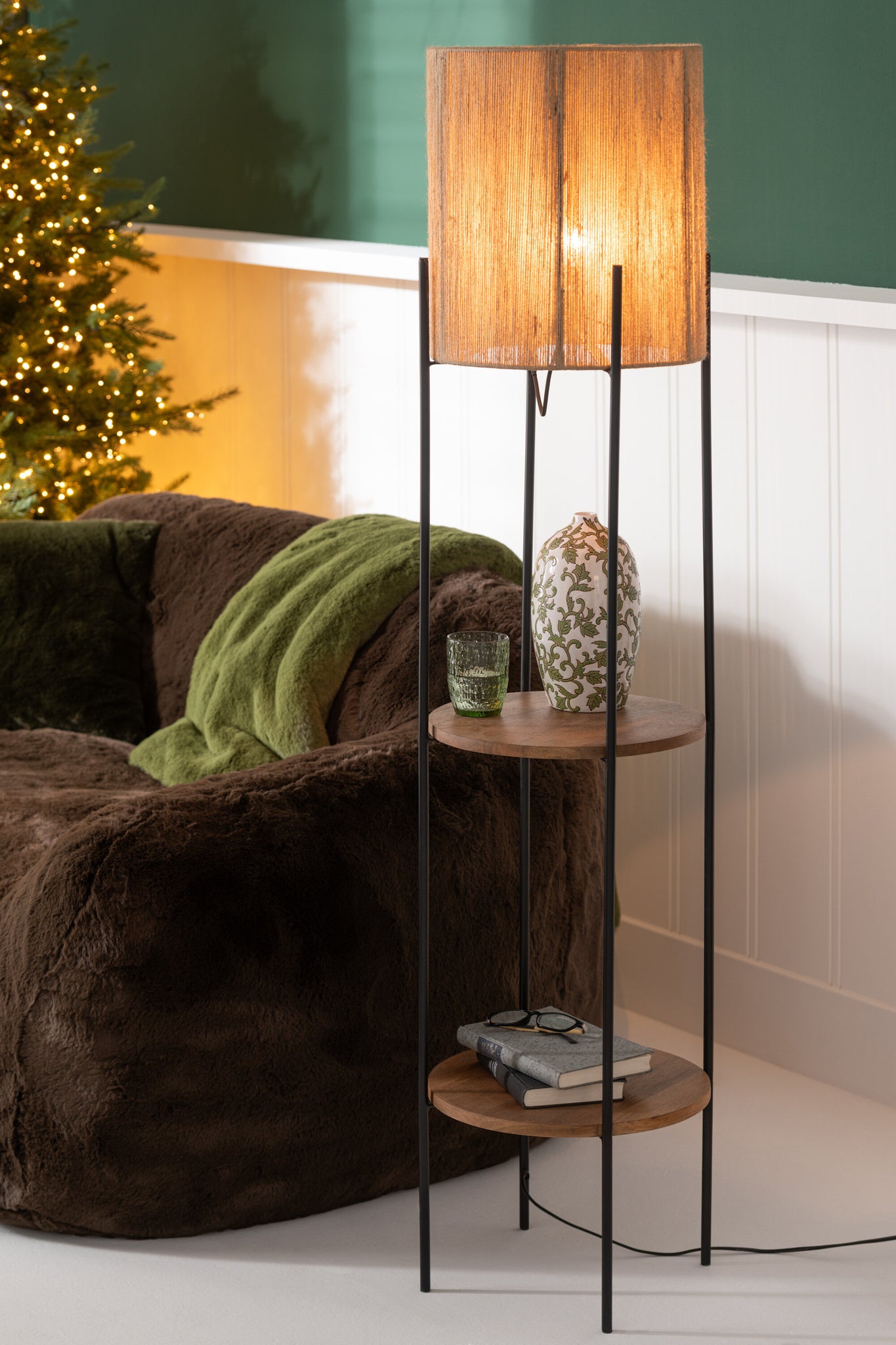 Lamp IJzer/Mango Nat/Zwart