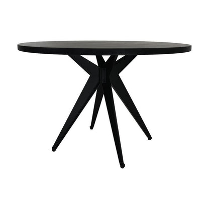 Ronde eettafel - ø140x76 - Zwart - Mangohout/metaal