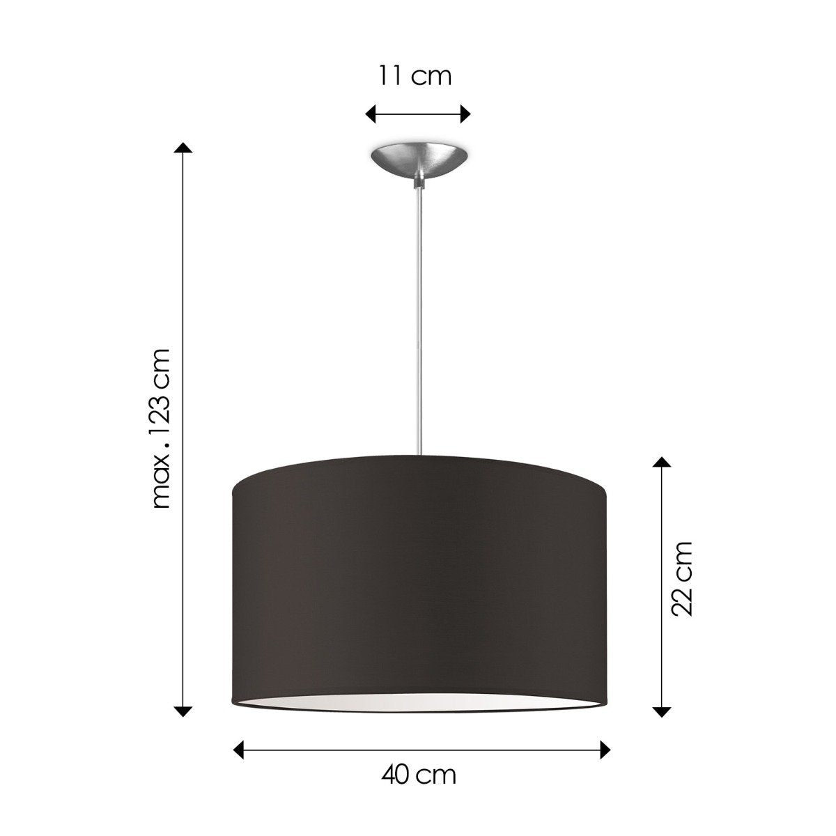 hanglamp Bling met lampenkap, E27, chocolade, 40cm