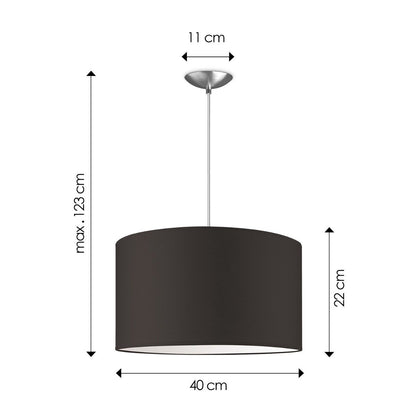 hanglamp Bling met lampenkap, E27, chocolade, 40cm