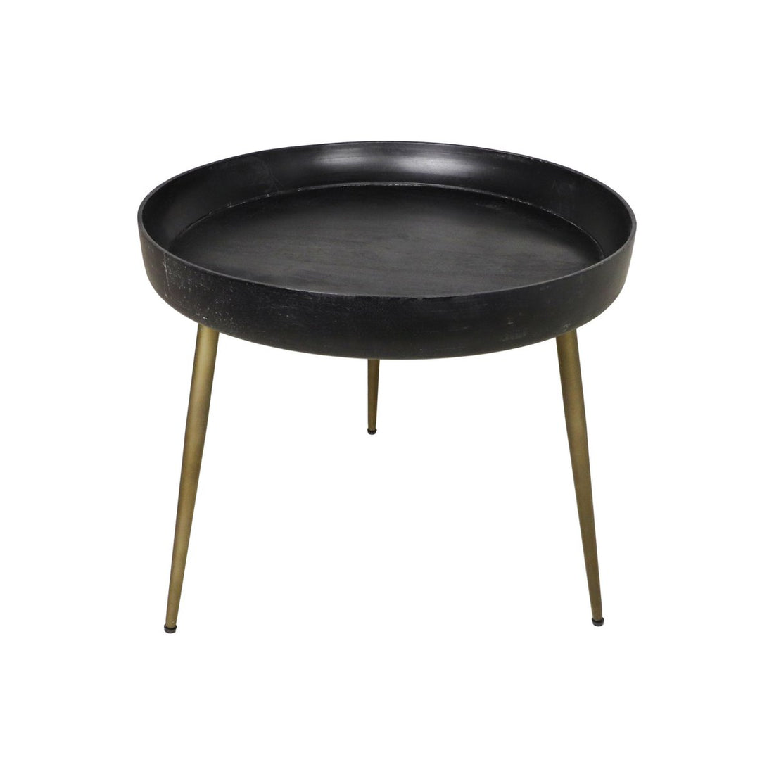 Bijzettafel Ventura - ø60 cm - black wash/antique gold