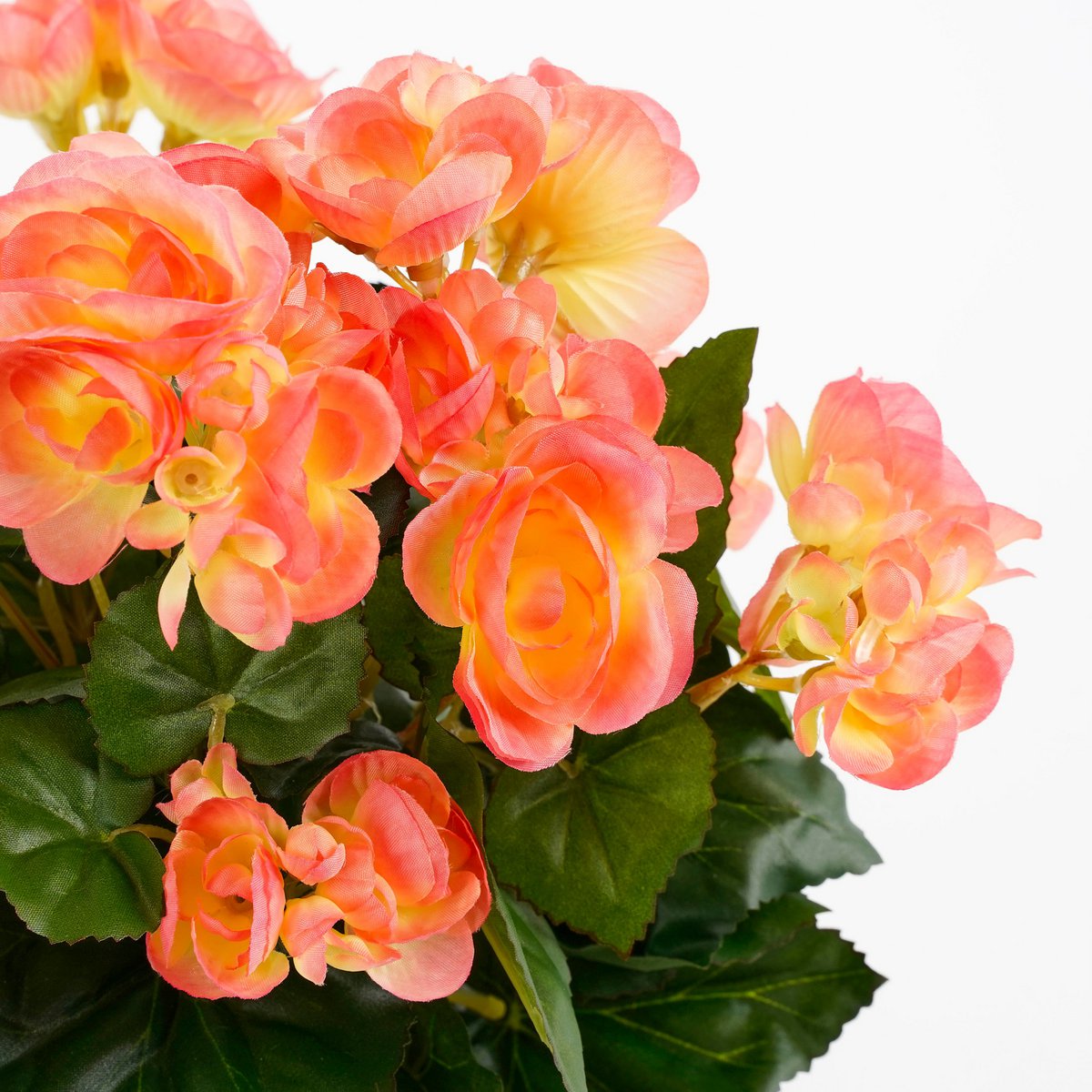 Begonia Kunstplant in Bloempot Stan - H30 x Ø25 cm - Zalmroze