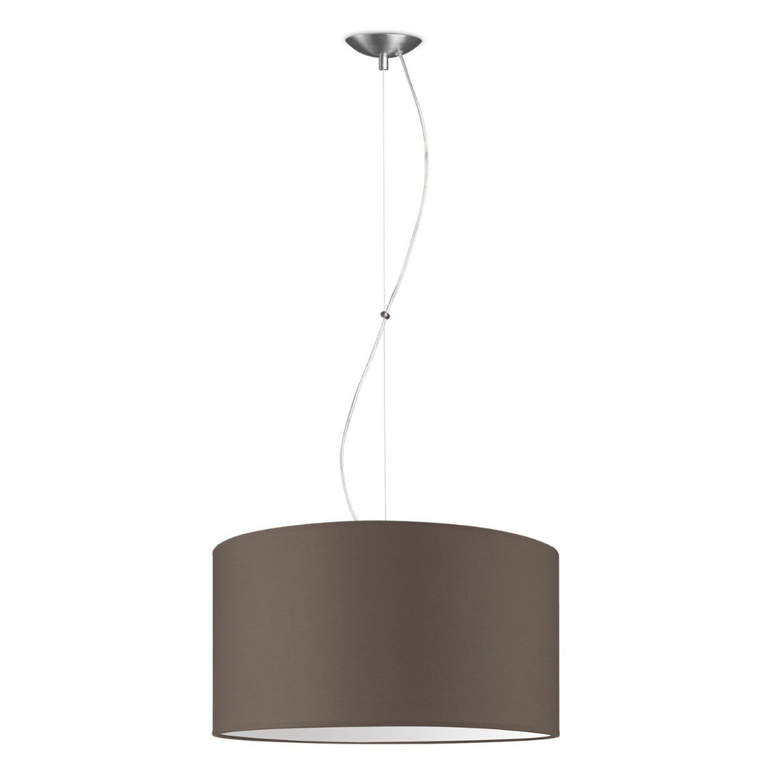 hanglamp Deluxe met lampenkap, E27, taupe, 50cm