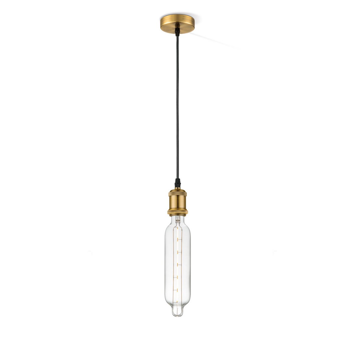 hanglamp brons vintage Tube - G78 - dimbaar E27 helder