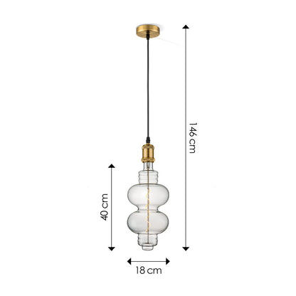 hanglamp brons vintage Diabolo - dimbaar E27 helder