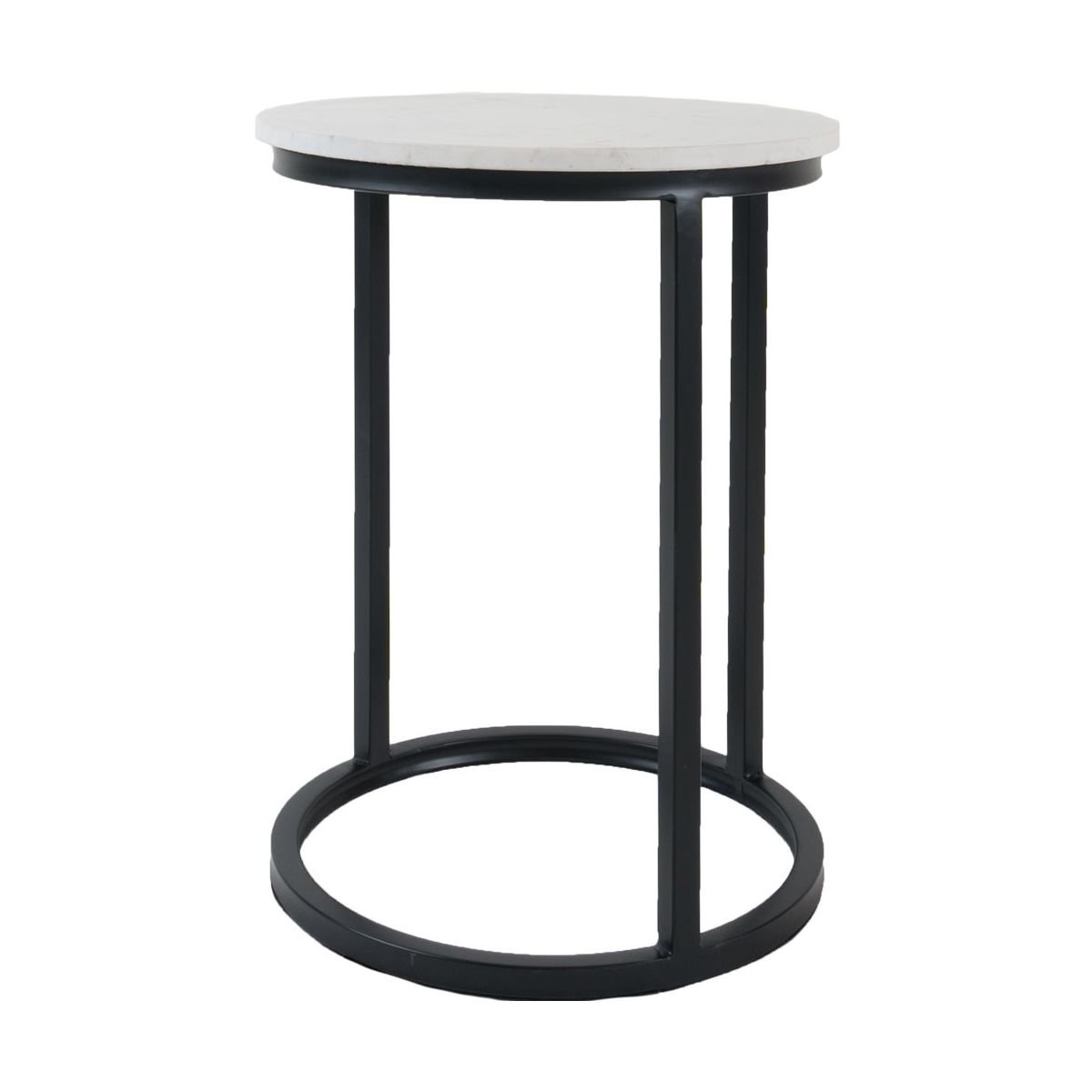 Laptoptafel Mitch Marmer Rond - Wit/Zwart