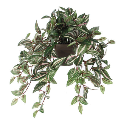 Tradescantia Kunst Hangplant in Bloempot Stan - H45 x Ã˜25 cm - Groen