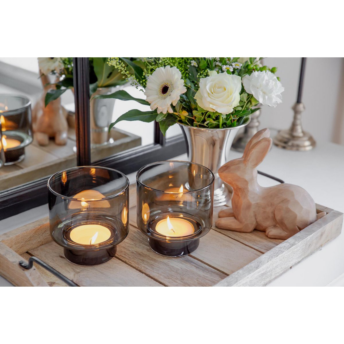 Set van 2 Marla lantaarns (ø 11 cm) gemaakt van mondgeblazen glas