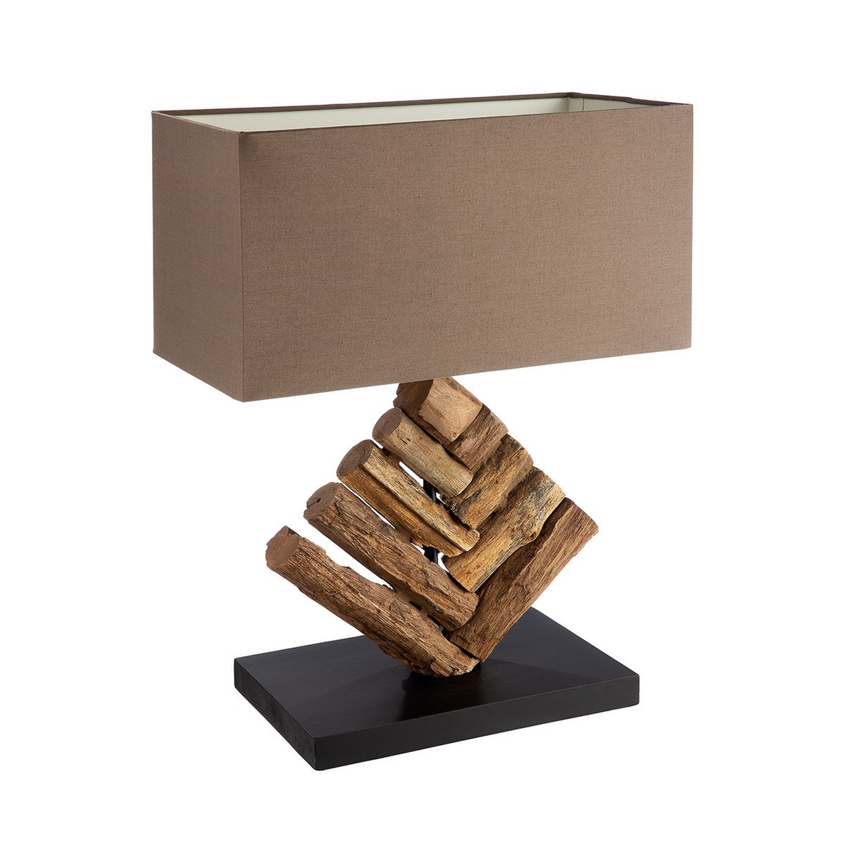 Houten lamp &quot;Tribe&quot; bruin/zwart