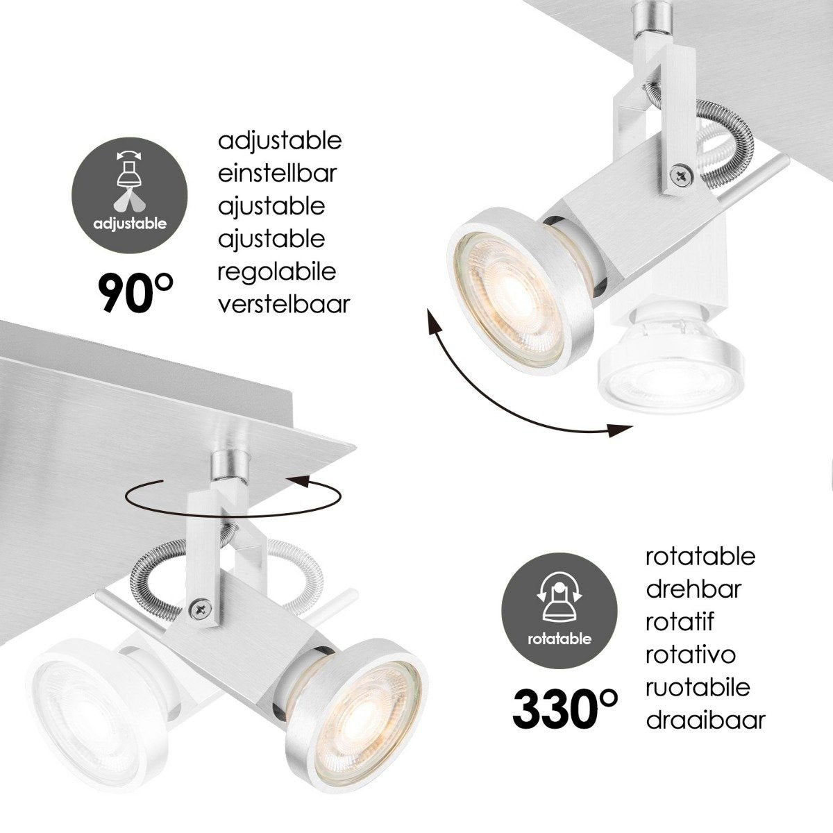 Opbouwspot Cali V4 - incl. dimbare LED-lamp - staal