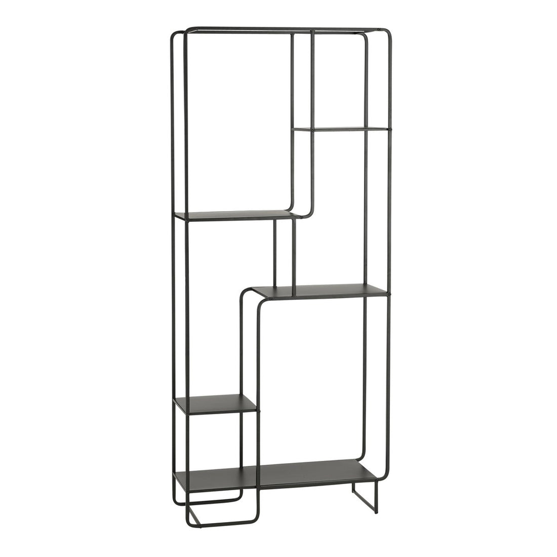 Jules Open kast - L76 x B30 x H178 cm - Metaal - Zwart