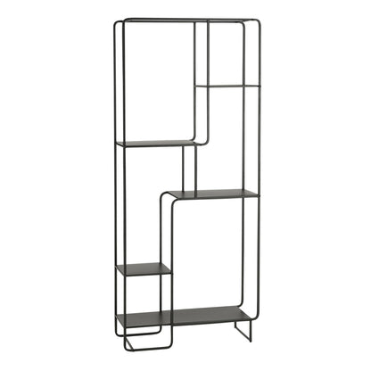 Jules Open kast - L76 x B30 x H178 cm - Metaal - Zwart