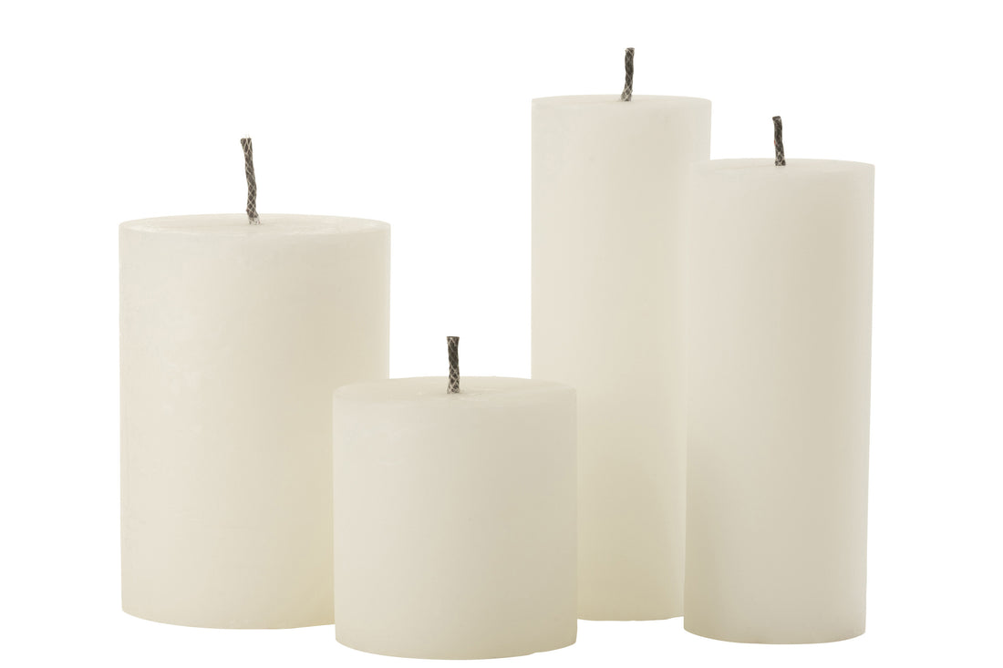 J-Line Buitenkaars Pilaar Paraffine Wit Extra Large-50Uren