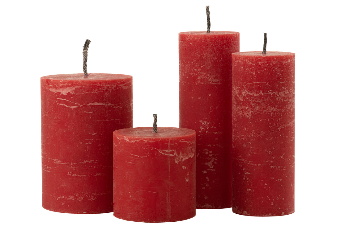 J-Line Buitenkaars Pilaar Paraffine Rood Extra Large-50Uren