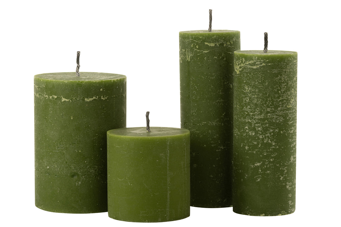 J-Line Buitenkaars Pilaar Paraffine Groen Extra Large-50Uren