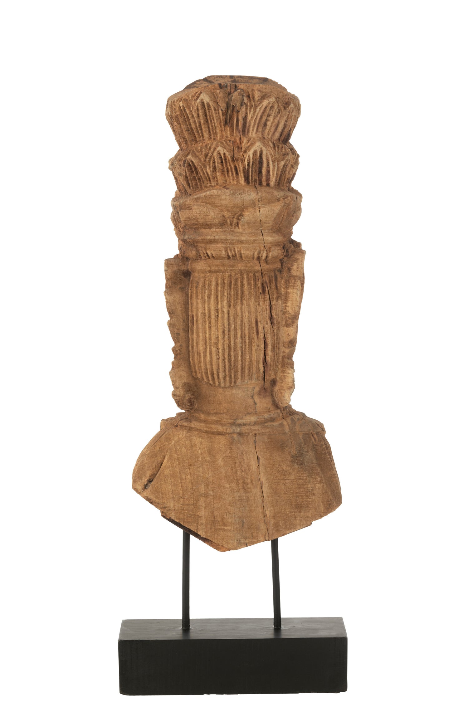 J-Line decorartie Buste Vrouw Op Sokkel - hout - naturel