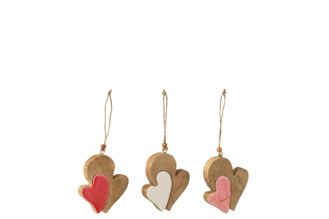 Hanger Hart Gesneden Mangohout Mix Klein Assortiment Van 3