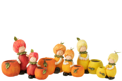 Kind Planter Citroen/Sinaasappel/Appel Polyresin Mix Groot Assortiment Van 3