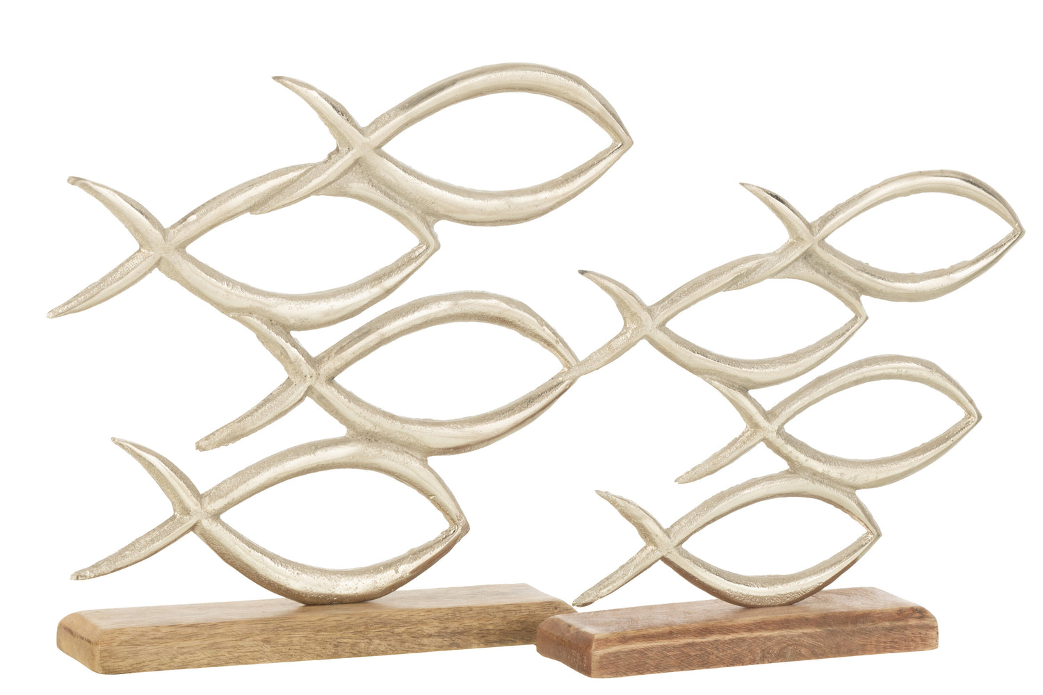 Vissen Op Voet Aluminium Zilver Groot