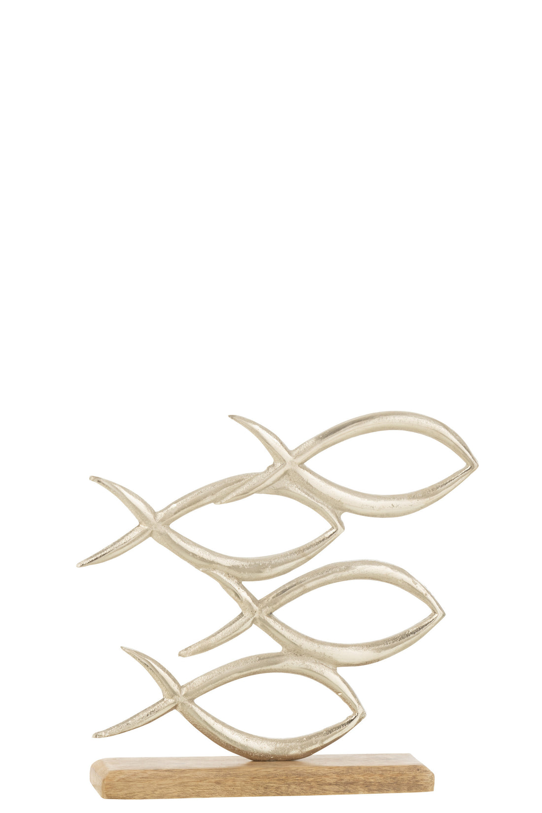 Vissen Op Voet Aluminium Zilver Groot