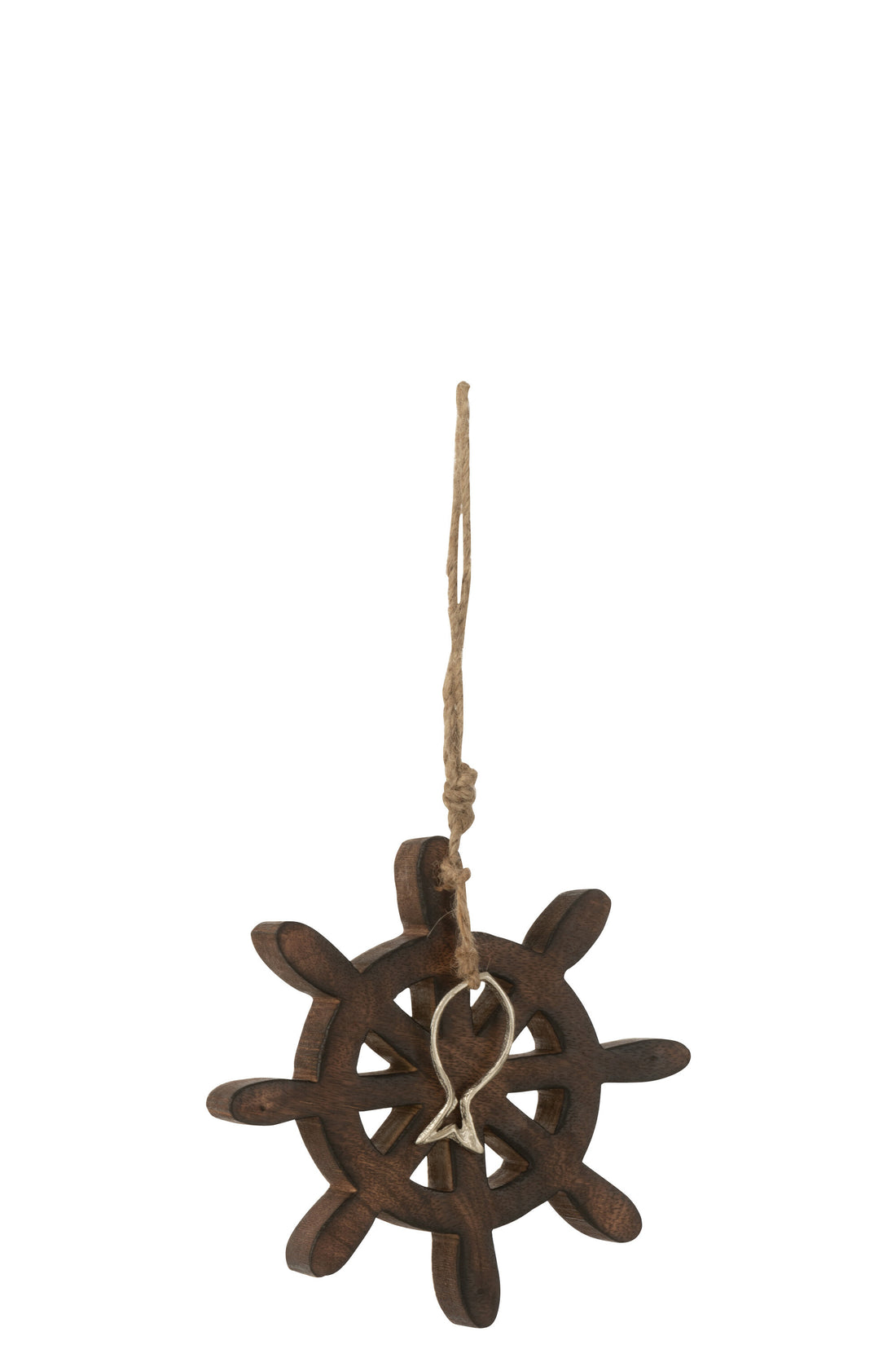 J-Line Roer Vis Mangohout Donkerbruin Small