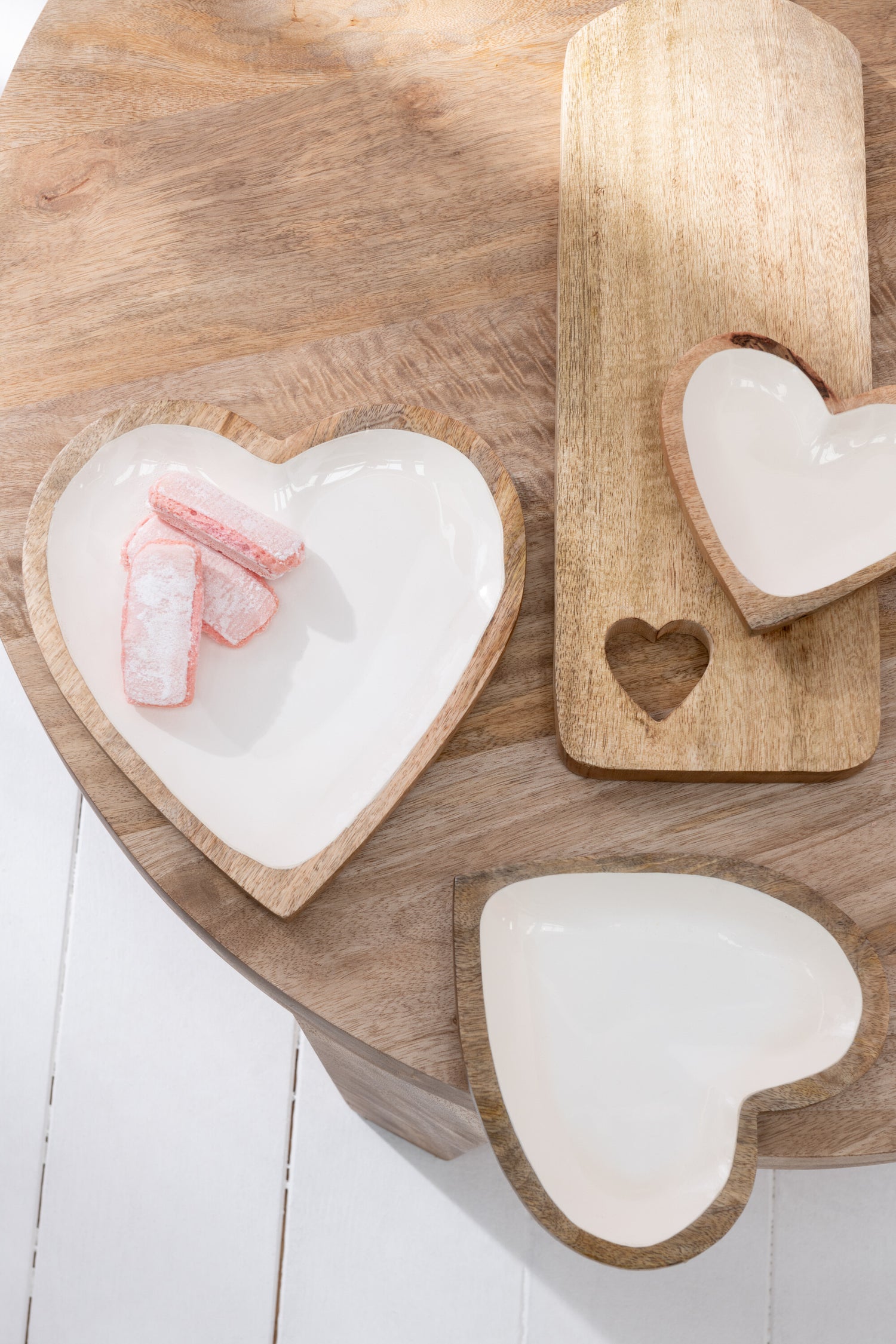 Snijplank Rechthoek Hart Mangohout Klein