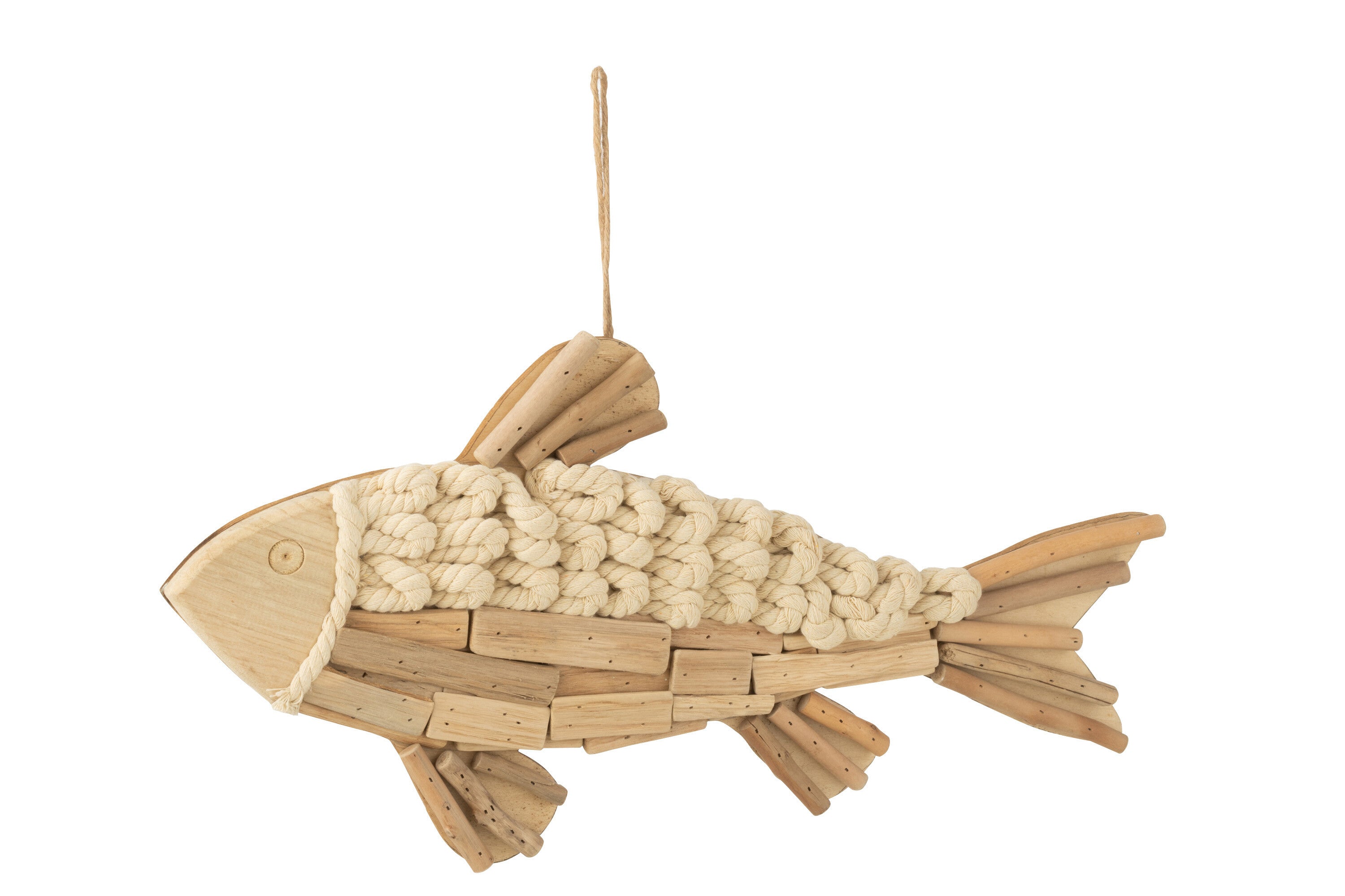 Hanger Vis Hout Natuurlijk Groot