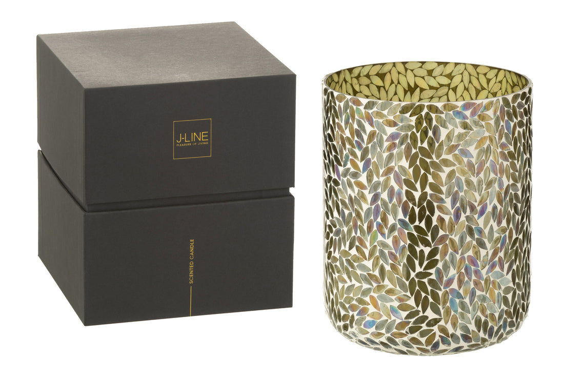 J-Line geurkaars Tender Rose - wax - groen - extra large - 150U