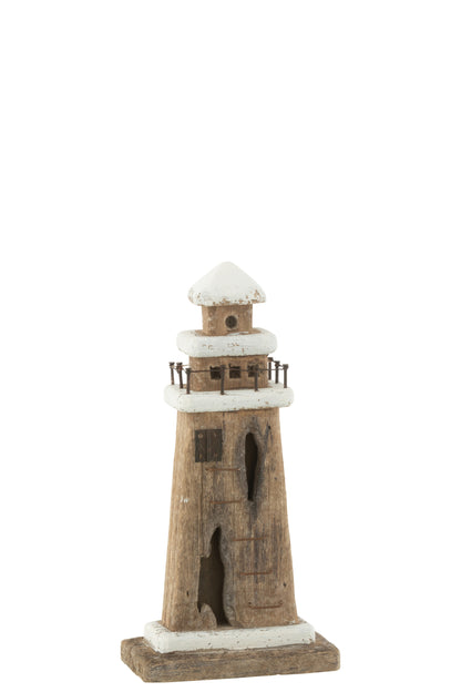 Vuurtoren Paulownia Hout Natuurlijk/Wit Klein