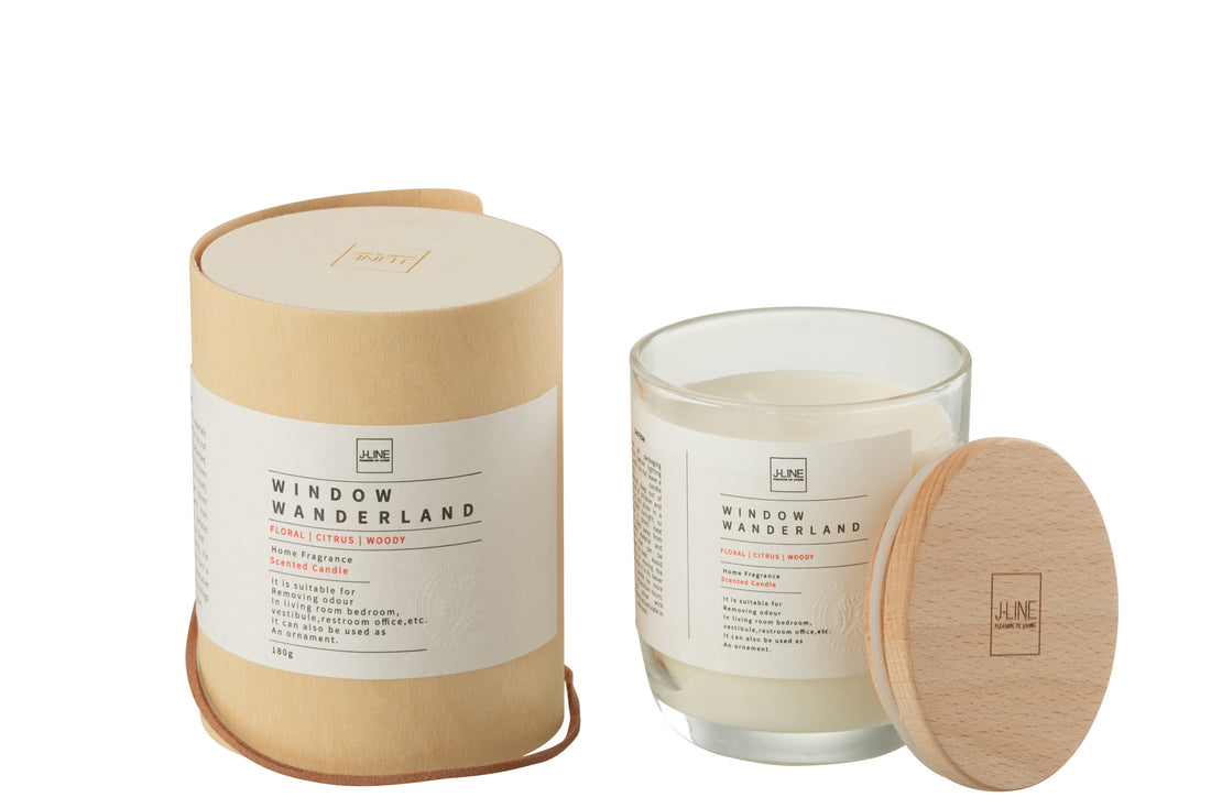J-Line Geurkaars Rond Window Wanderland Transparant S - 30 Uur