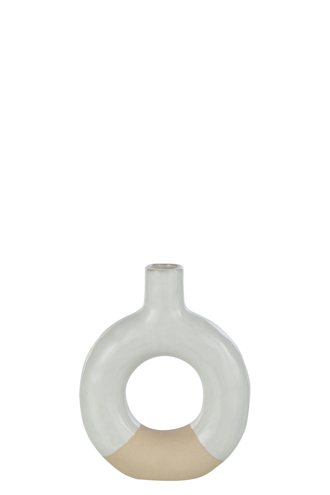 Vaas Cirkel Porselein Wit/Beige Klein