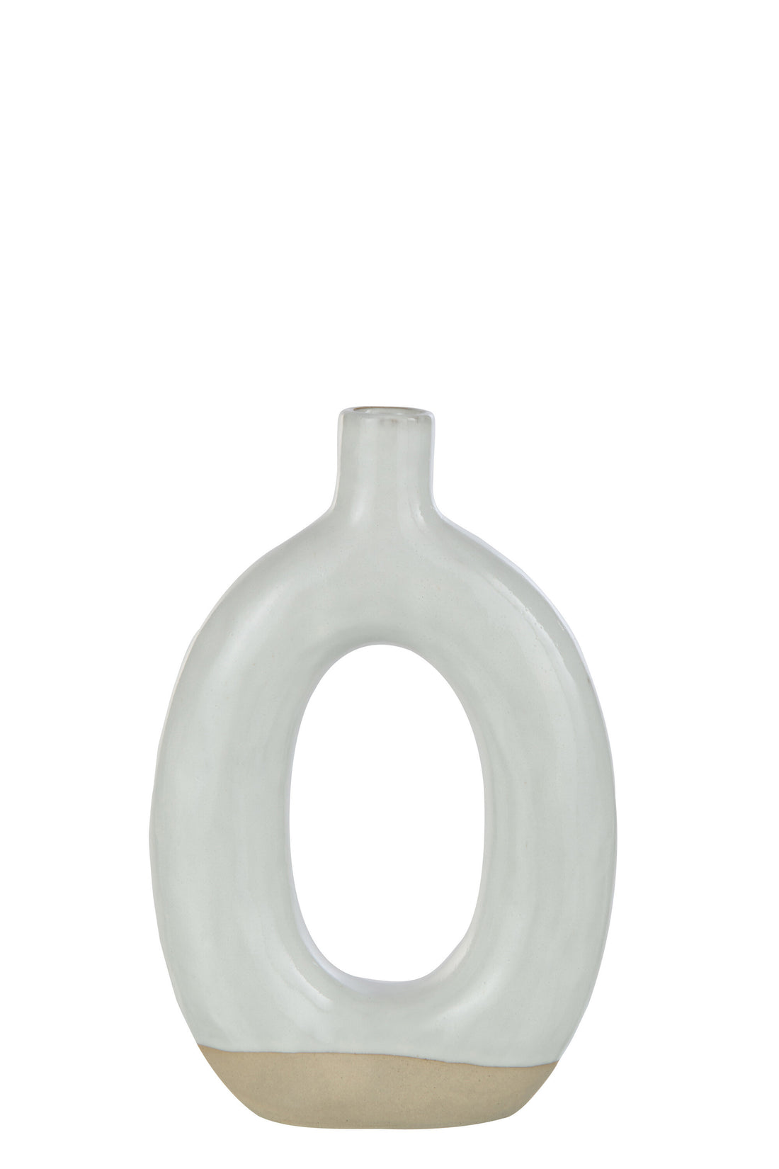 Vaas Cirkel Porselein Wit/Beige Groot