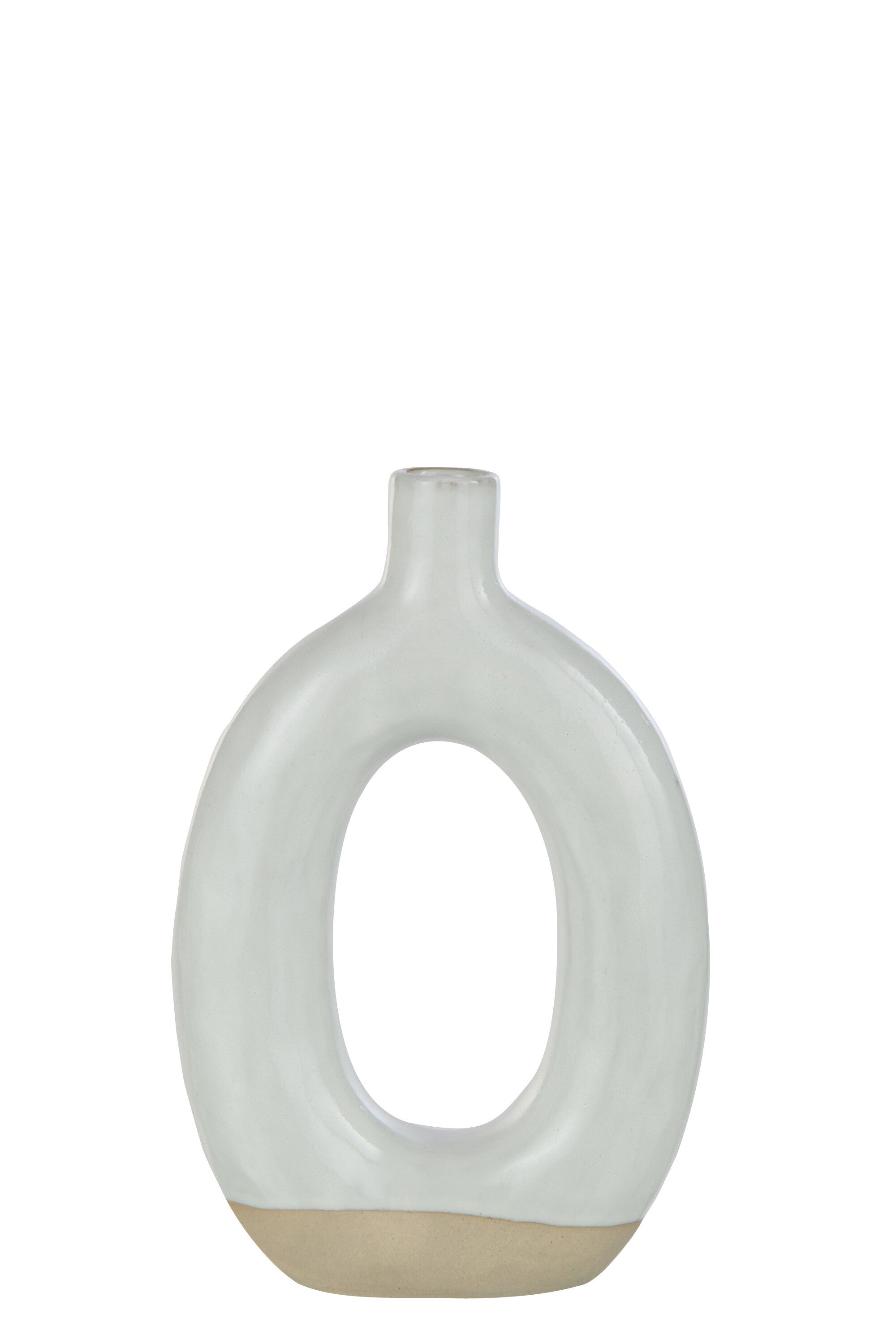 Vaas Cirkel Porselein Wit/Beige Groot