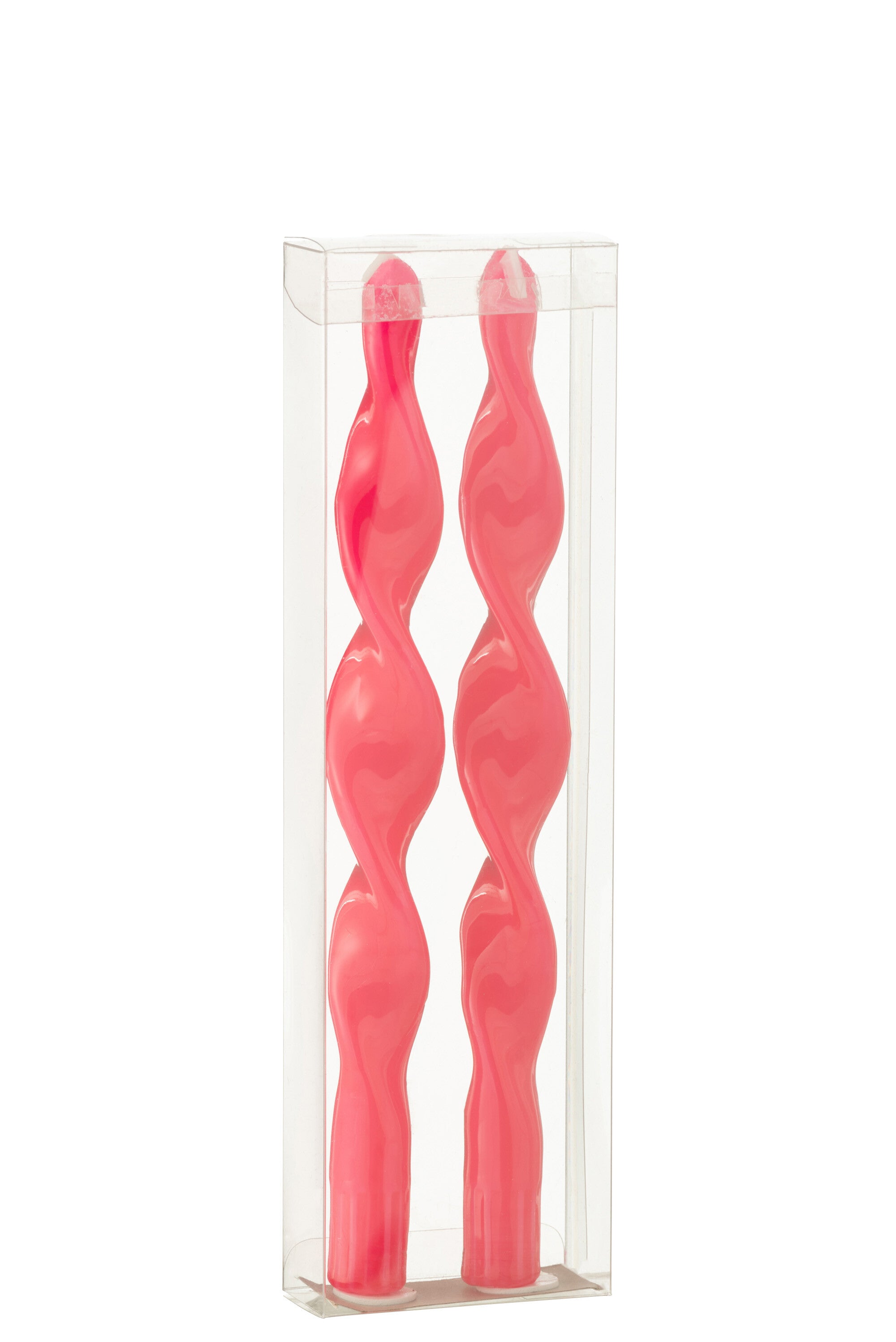 Doos 2 Kaars Gedraaid Fuchsia Klein-3H