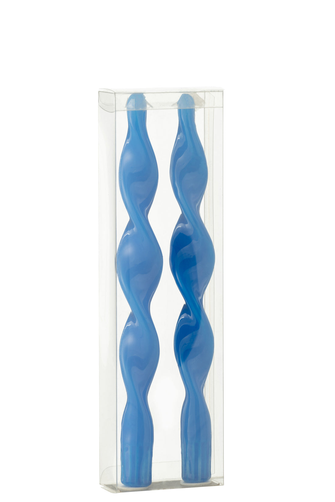 J-Line Doos 2 Kaars Gedraaid Blauw Small-3H