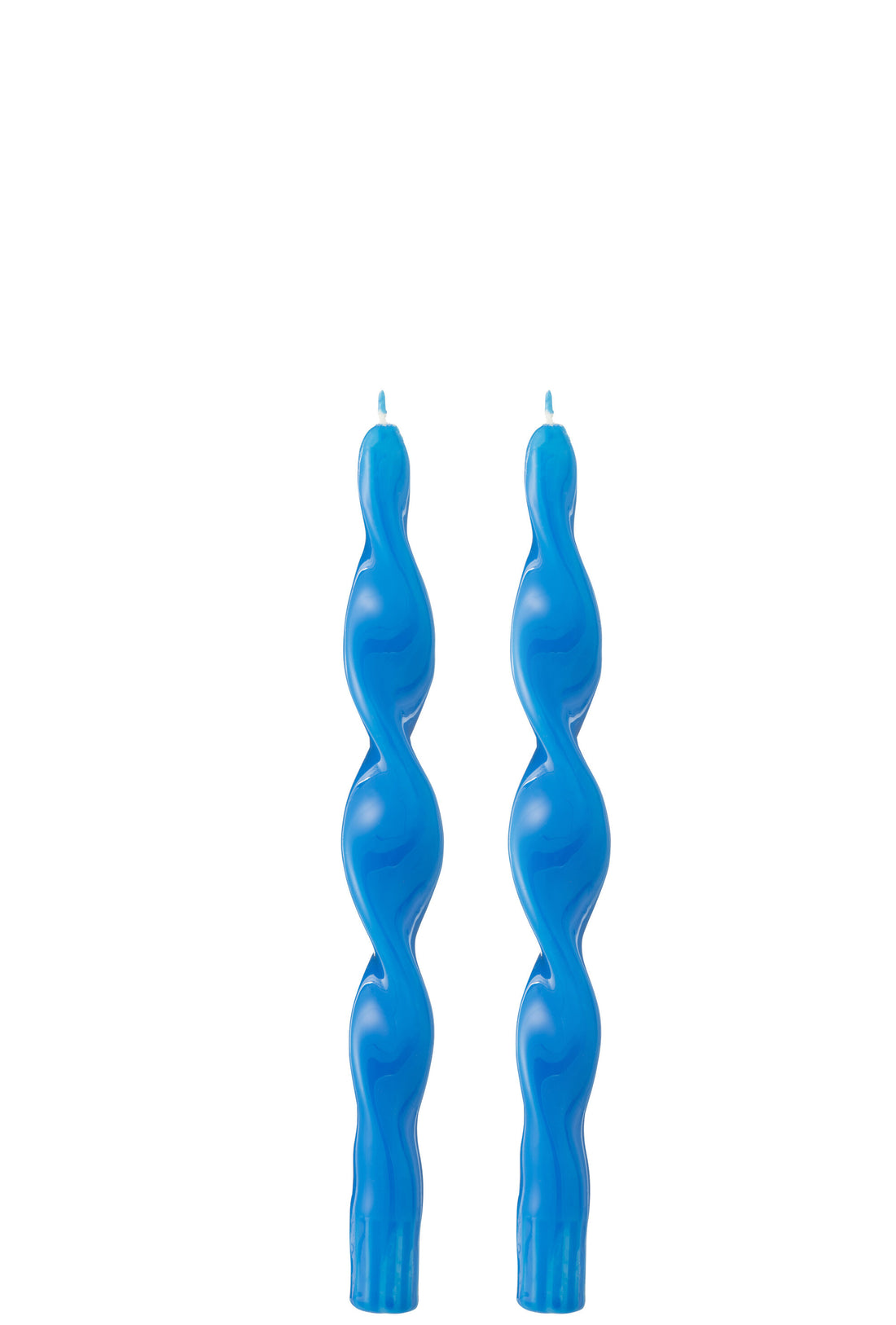 J-Line Doos 2 Kaars Gedraaid Blauw Small-3H