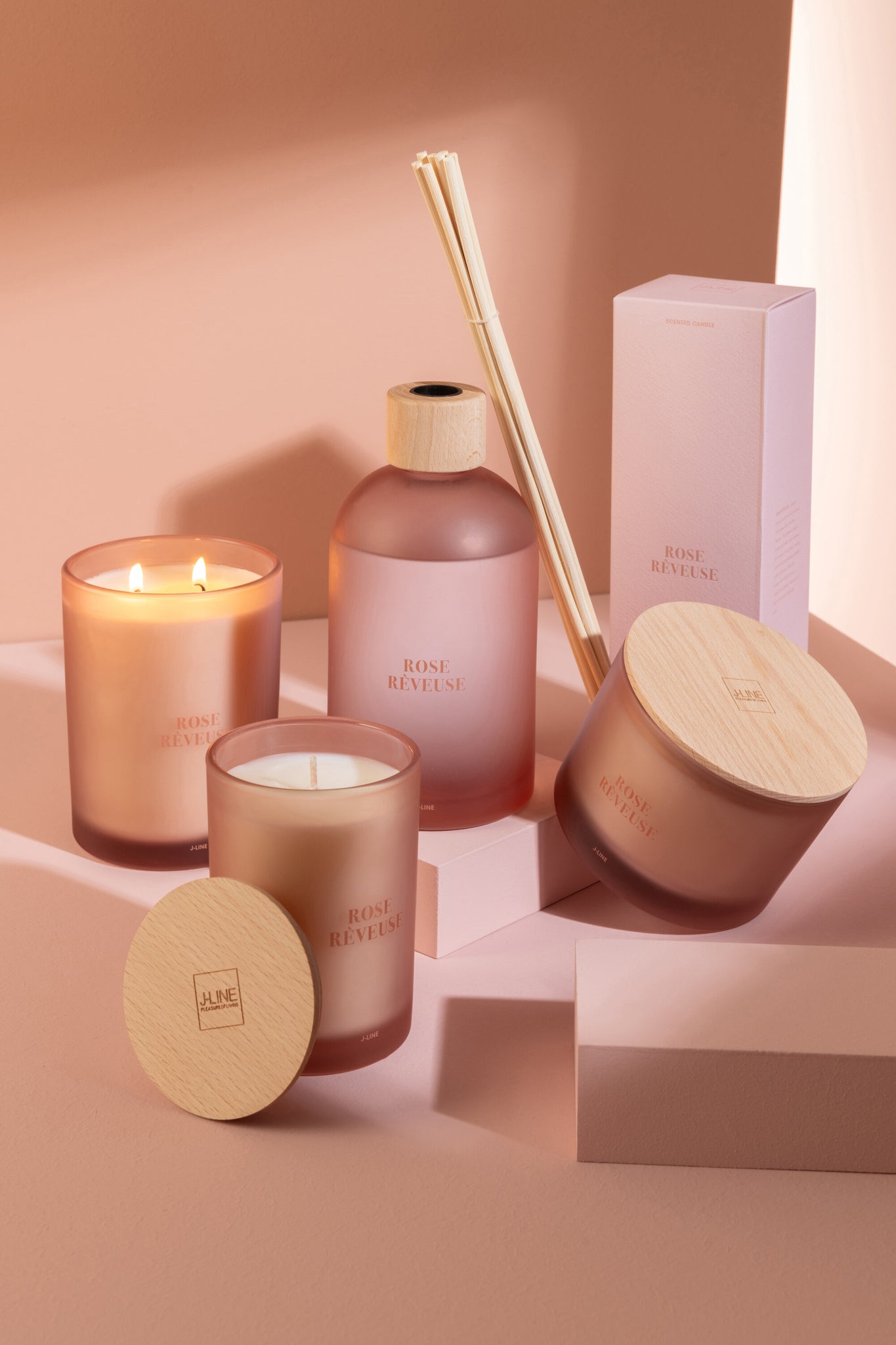 J-Line Geurkaars Accords Essentiels Rose Rêveuse-52H