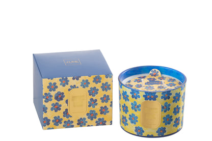 J-Line Geurkaars Bloemen Blauw/Geel Small - 30 Uren