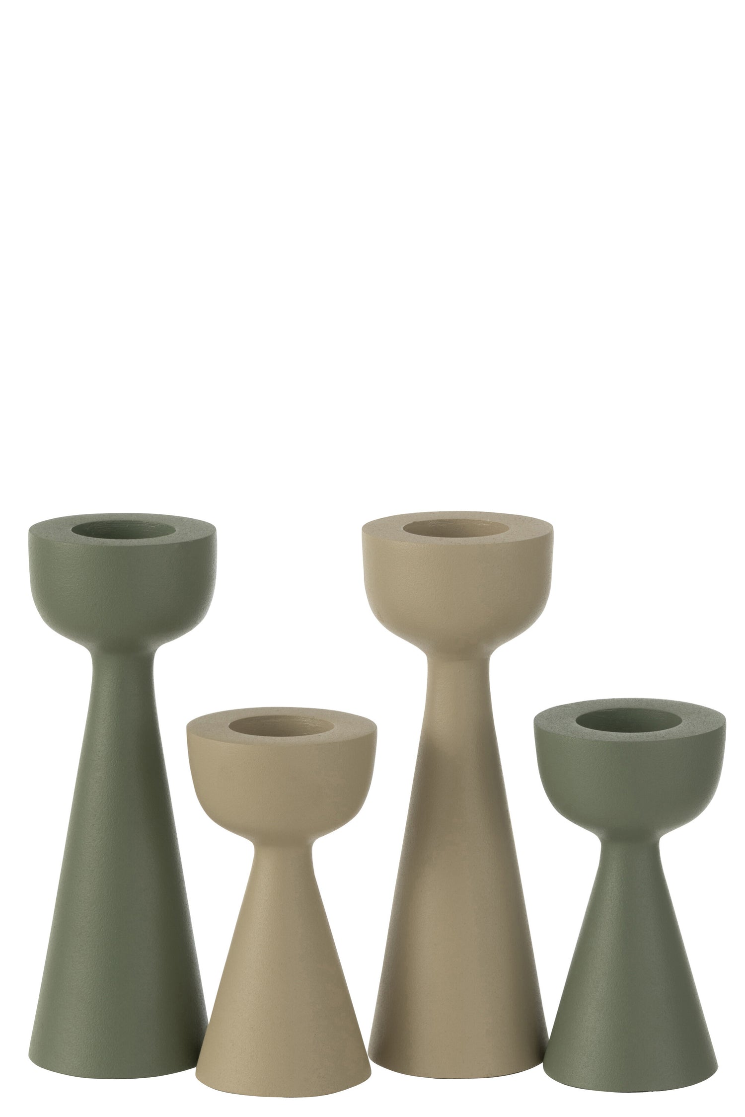 Kaarsenhouder kegel aluminium ivoor groot